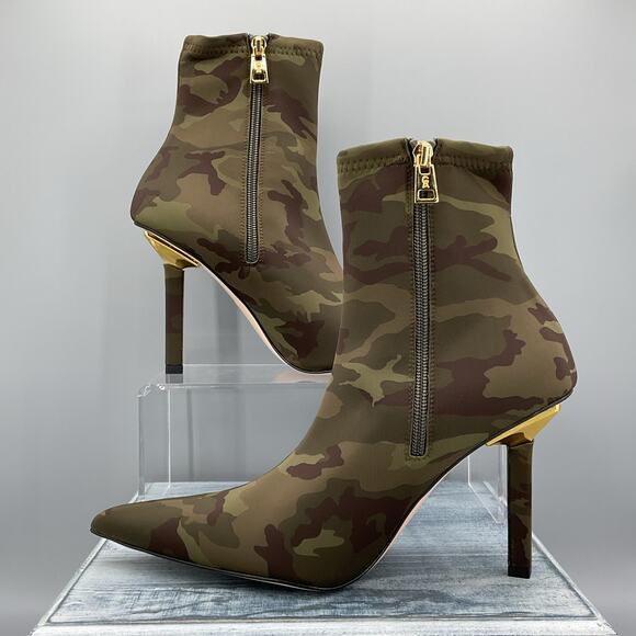 NEW Good American Women’s Ankle Shine Neoprene Booties Camo Size 9.5 - Picture 2 of 10